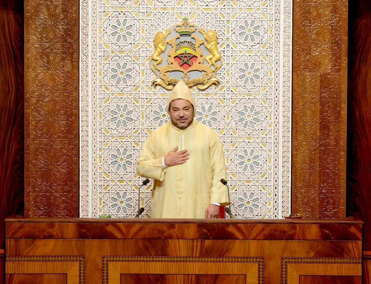 King Mohammed VI im marokkanischen Parlament