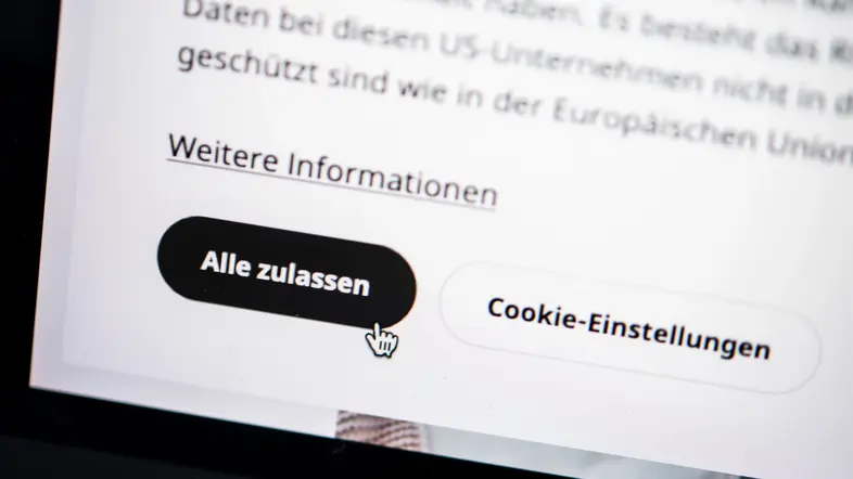 Ein Cookies-Button im Internet