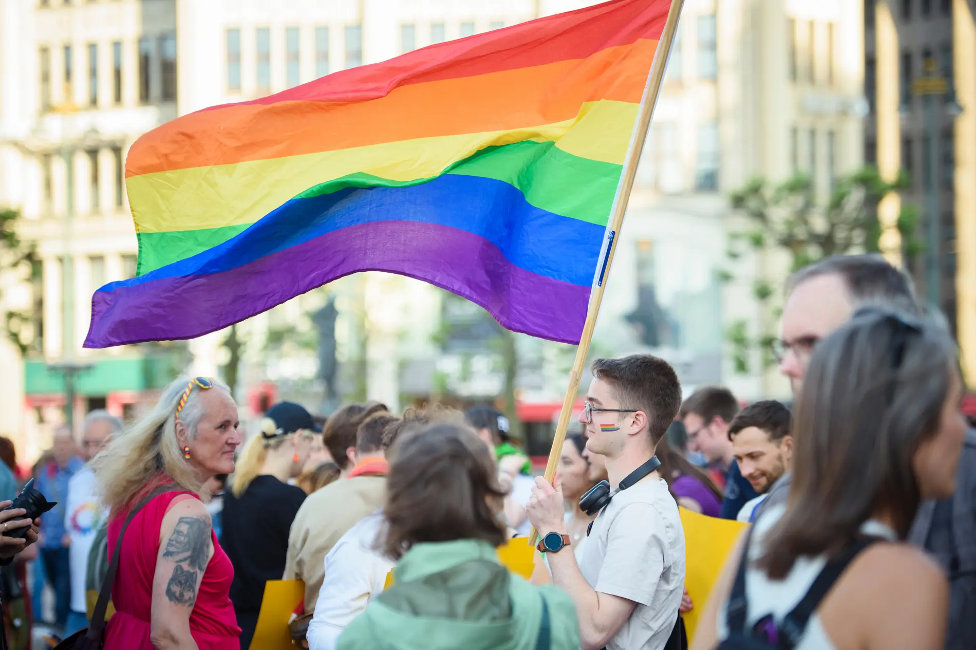 Demonstranten am Tag gegen Homophobie