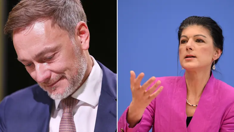 Collage von Christian Lindner und Sahra Wagnknecht