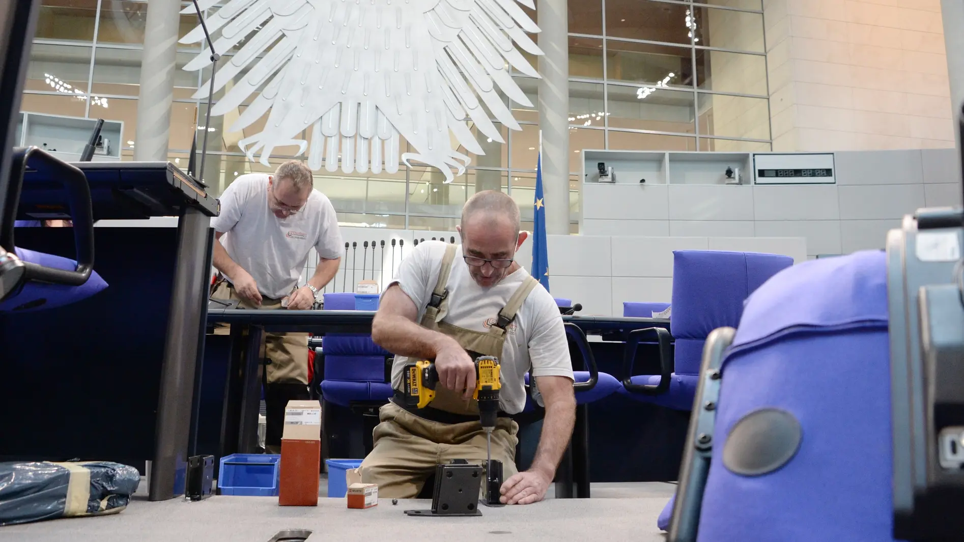 Der Plenarsaal wird umgebaut