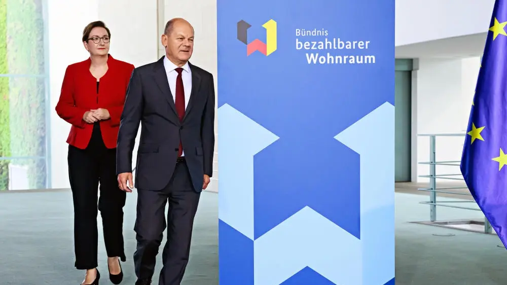 Kanzler Scholz und Ministerin Geywitz