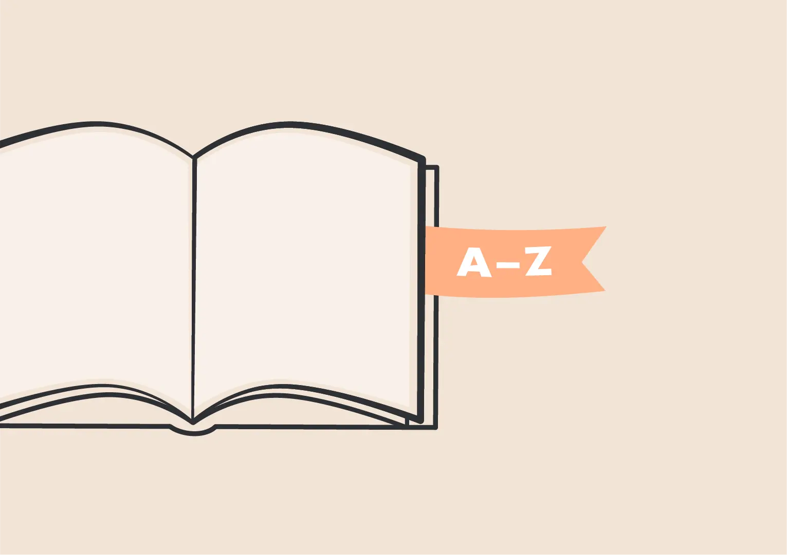 Ein Abbild eines Buches und der Buchstaben A bis Z