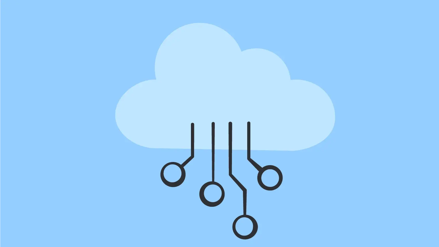 Illustration einer Wolke mit Computerplatine.