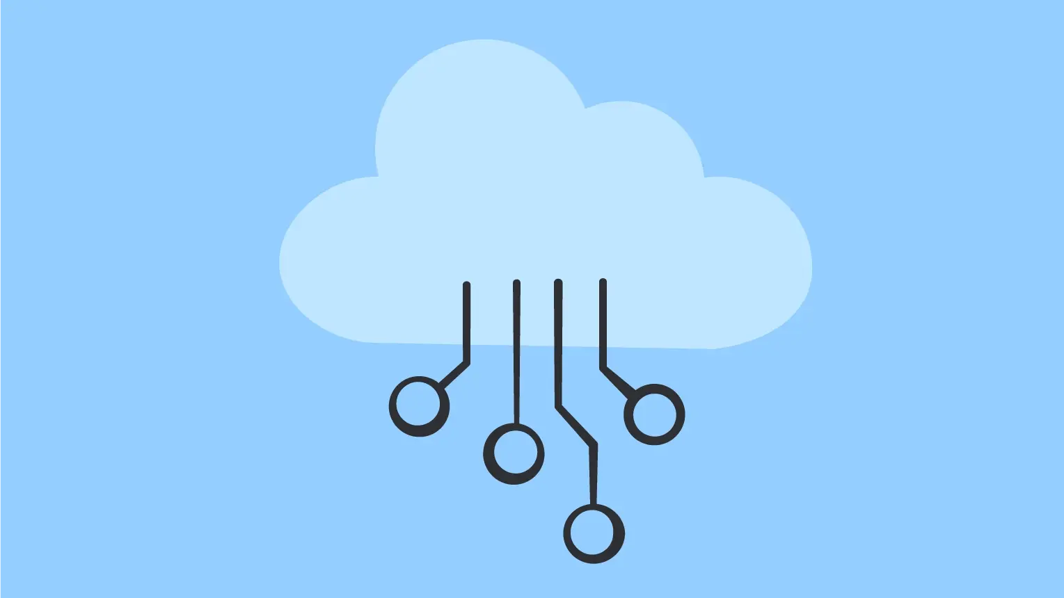 Illustration einer Wolke mit Computerplatine.