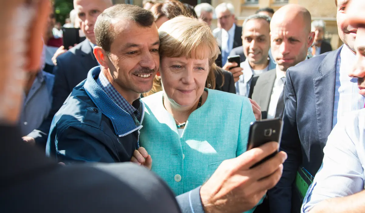 Bundeskanzlerin Merkel besucht  Flüchtlingsunterkunft