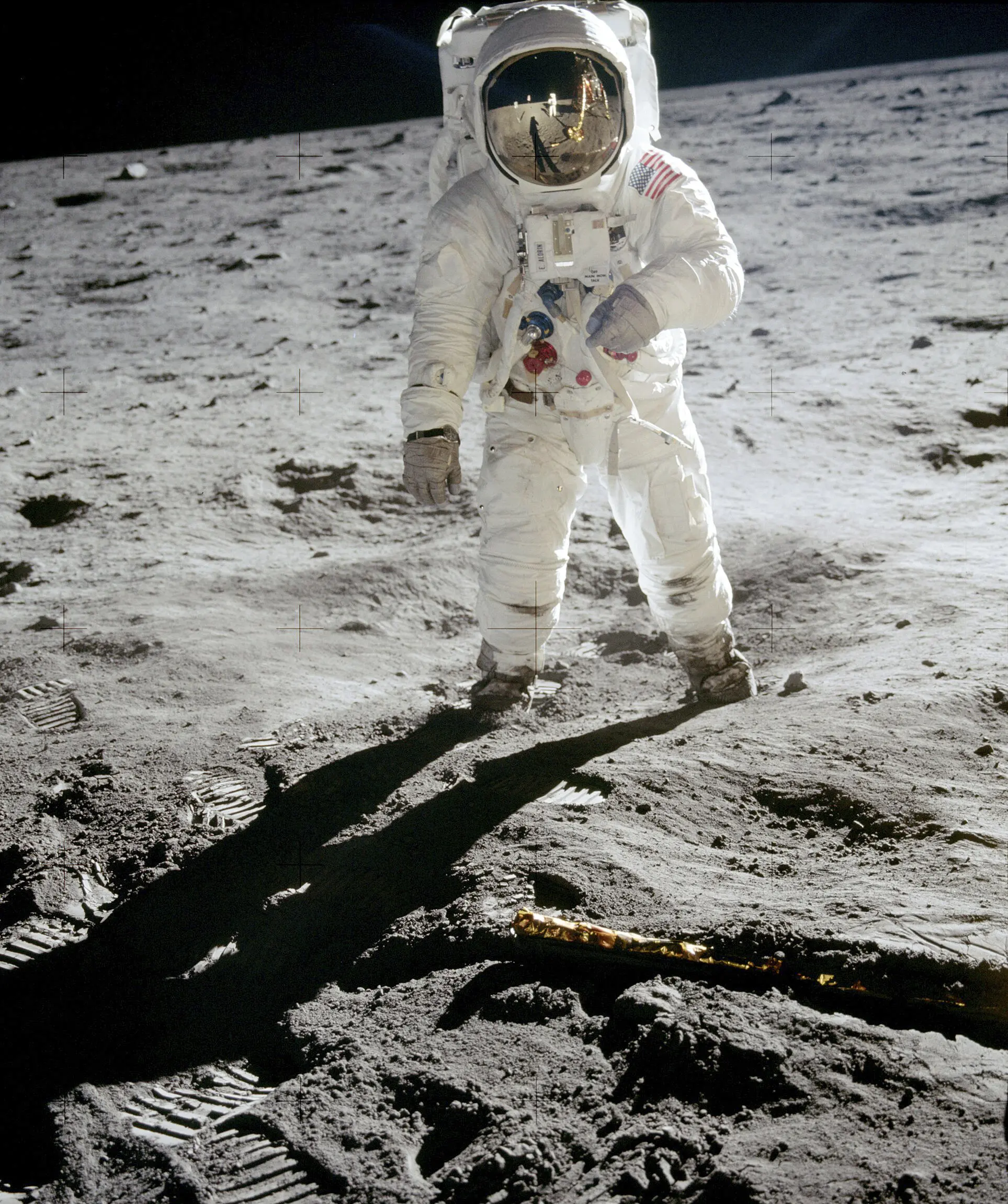 Buzz Aldrin im Jahr 1969 auf dem Mond