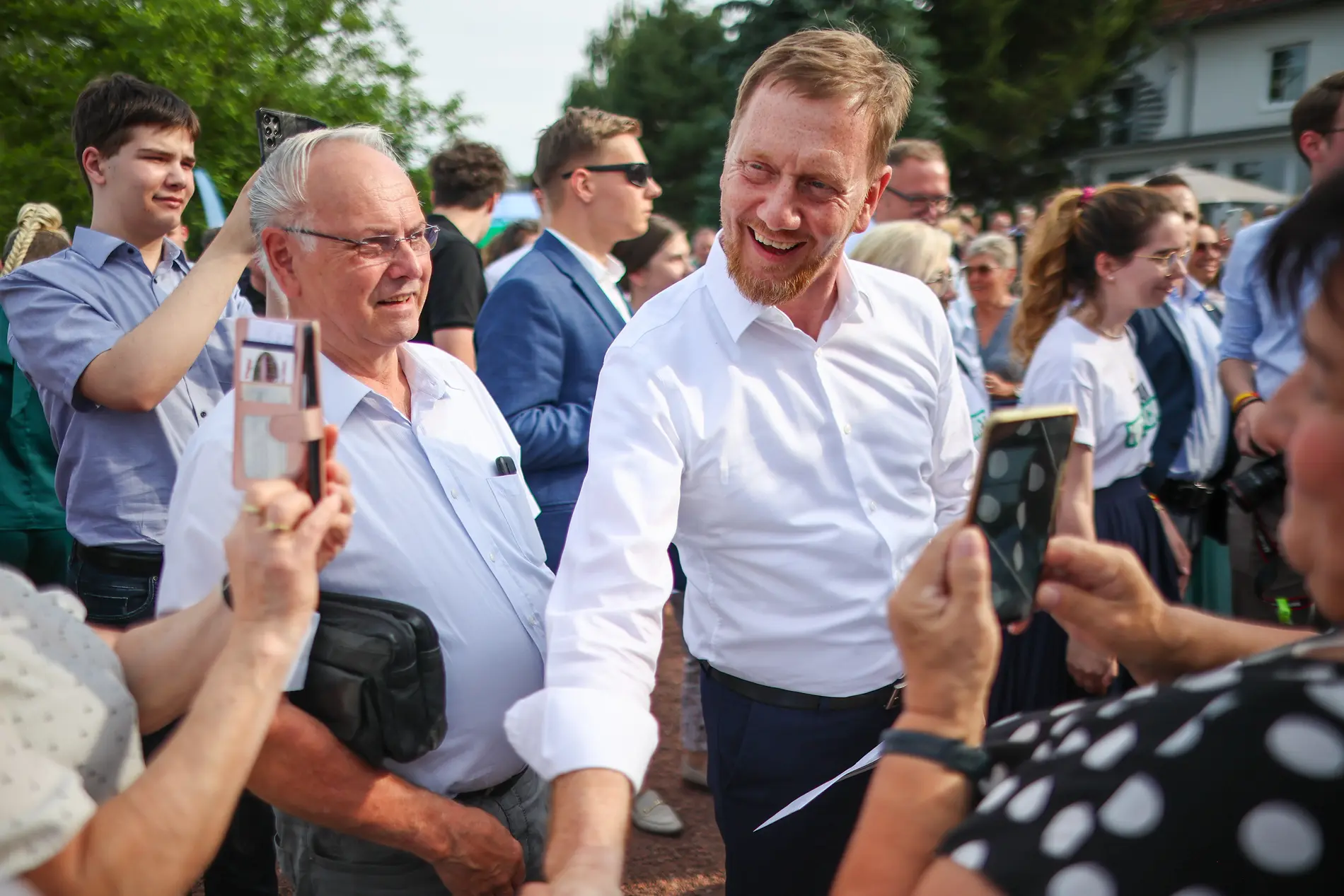 Michael Kretschmer beim Wahlkampfauftakt