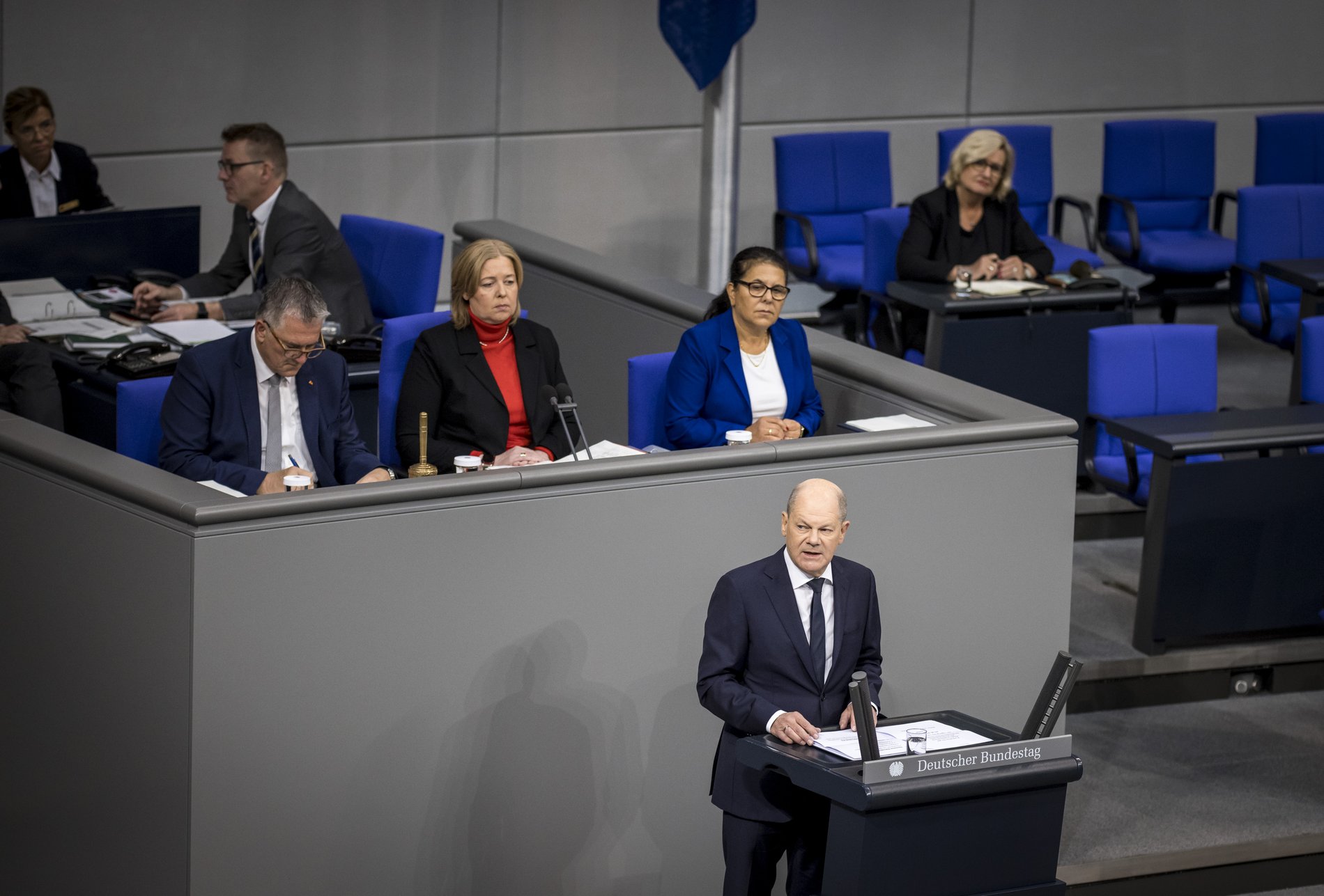 Bundeskanzler Olaf Scholz bei seiner Regierungserklärung im Bundestag